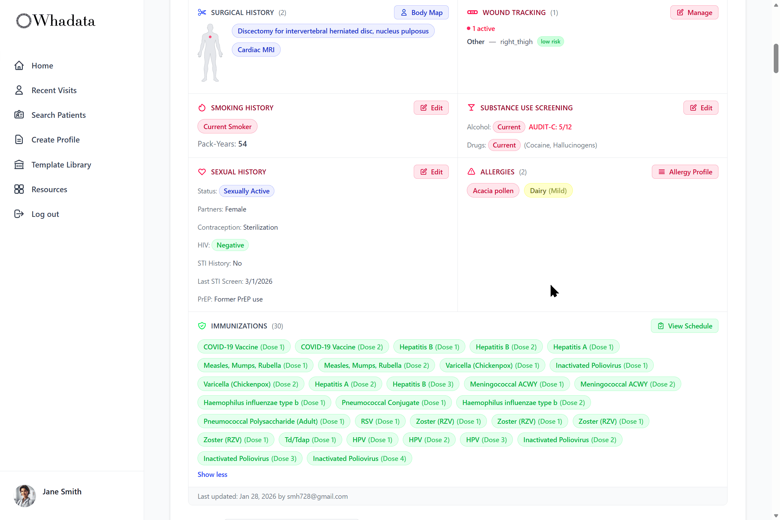 Whadata Insights - Immunization records